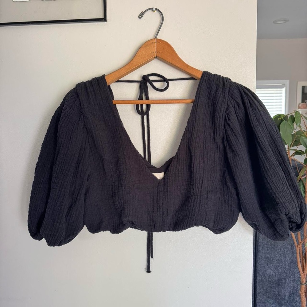 Cropped Linen Top